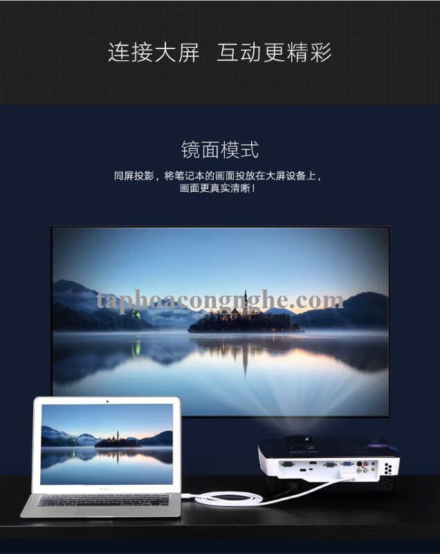 Ugreen 10444 3M Màu Trắng Cáp chuyển đổi Mini DP sang VGA hỗ trợ phân giải 1080P MD103 30010444